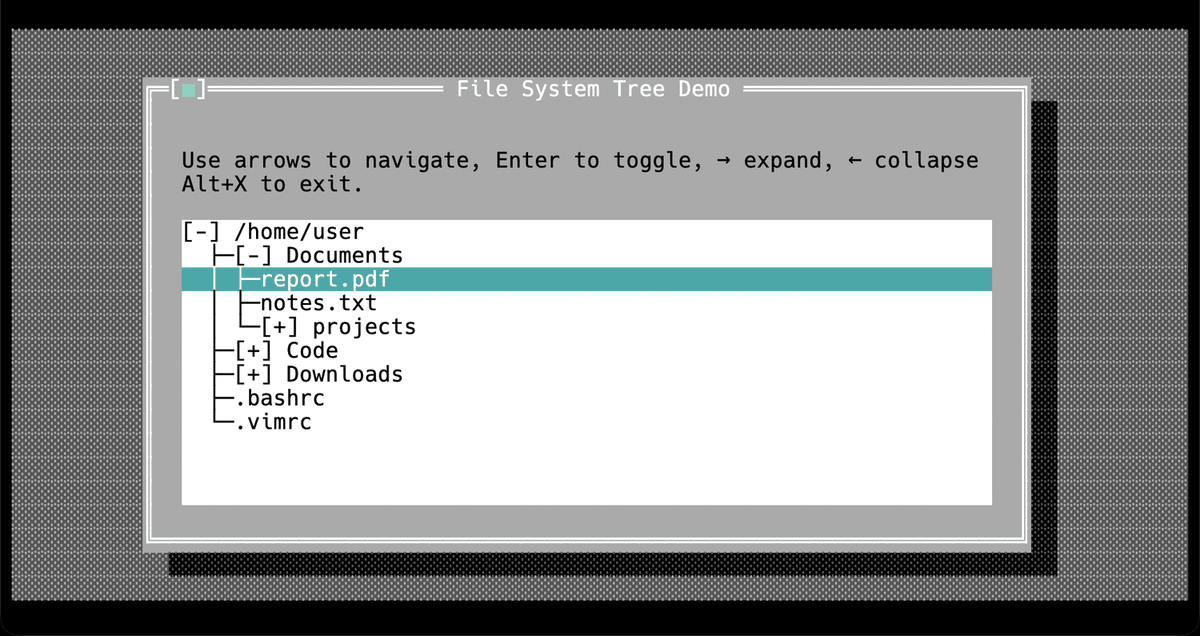 An expanded file system tree inside a dialog, one entry highlighted